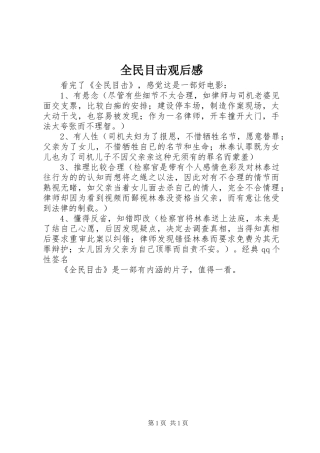 全民目击观后感