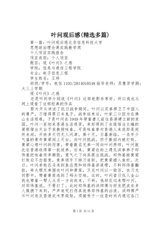 叶问观后感(精选多篇)