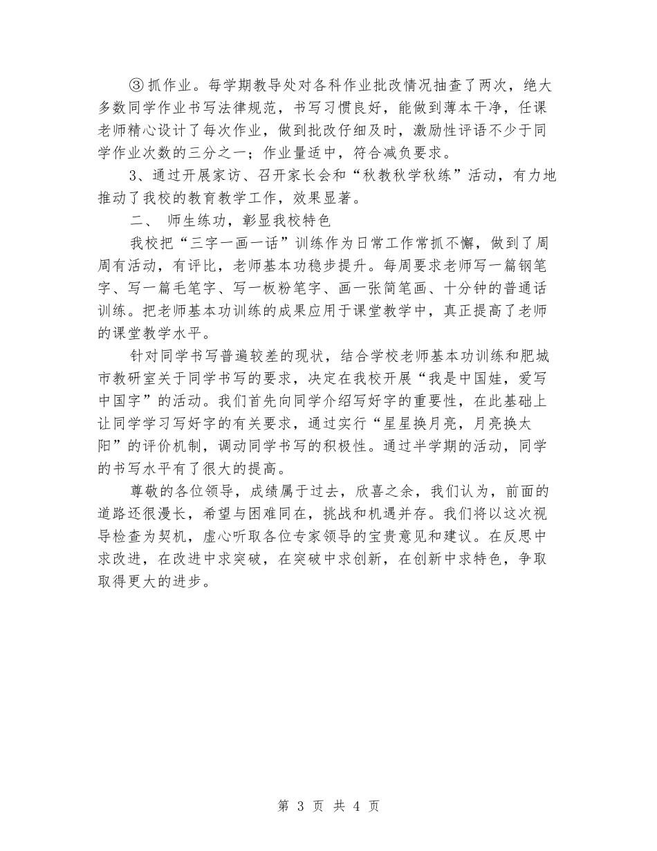 小学教学视导汇报材料_第3页