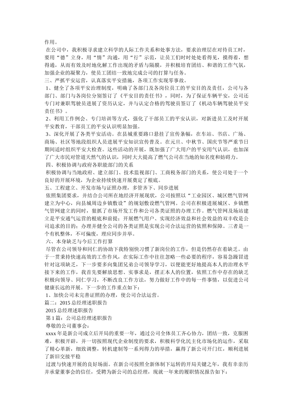总经理述职报告精选 _第2页