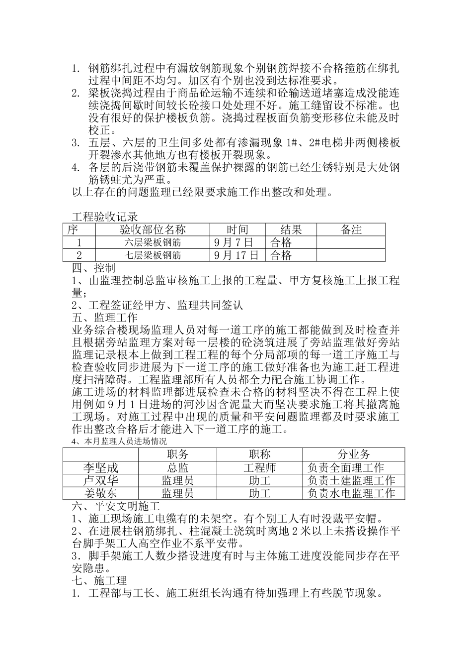 永福县人民医院业务综合楼工程监理月报_第2页