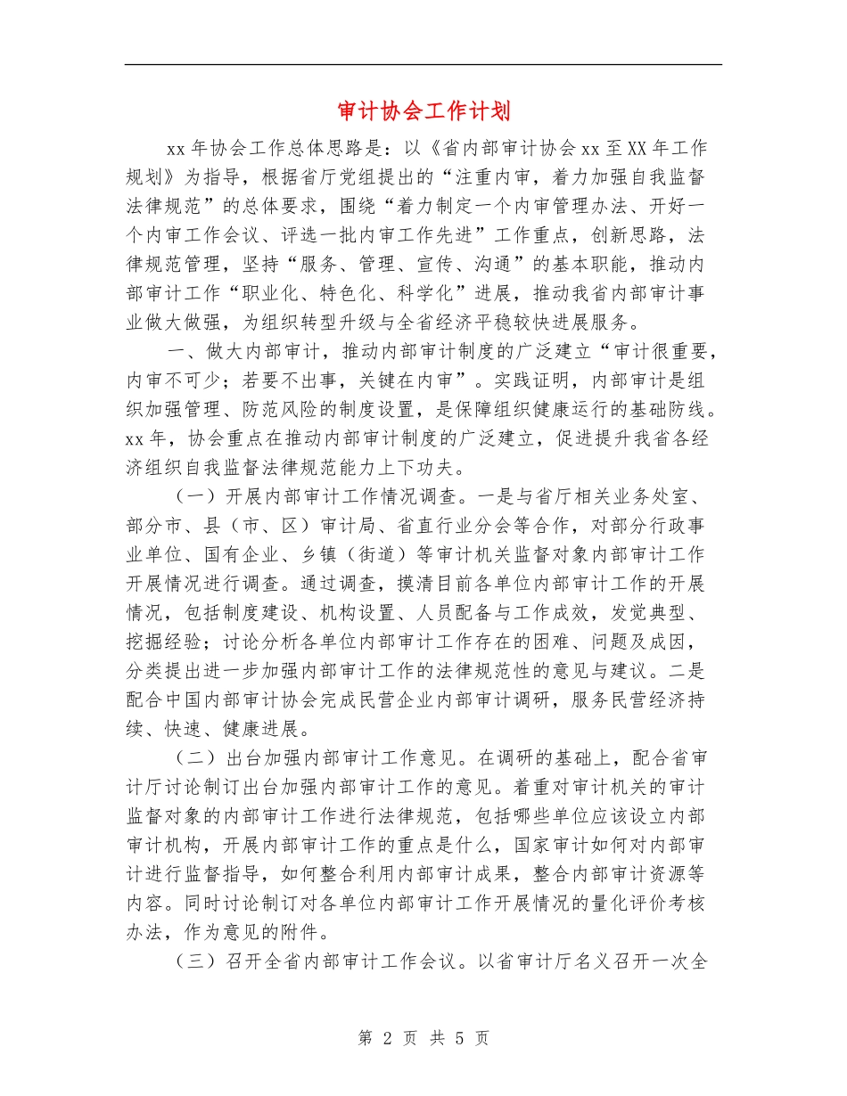 审计协会工作计划_第2页
