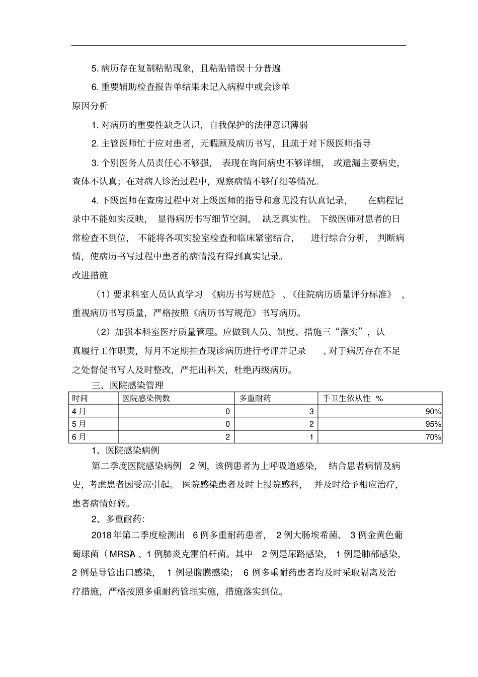 2018年科室第二季度医疗质量分析总结_第3页