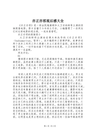 亦正亦邪观后感大全