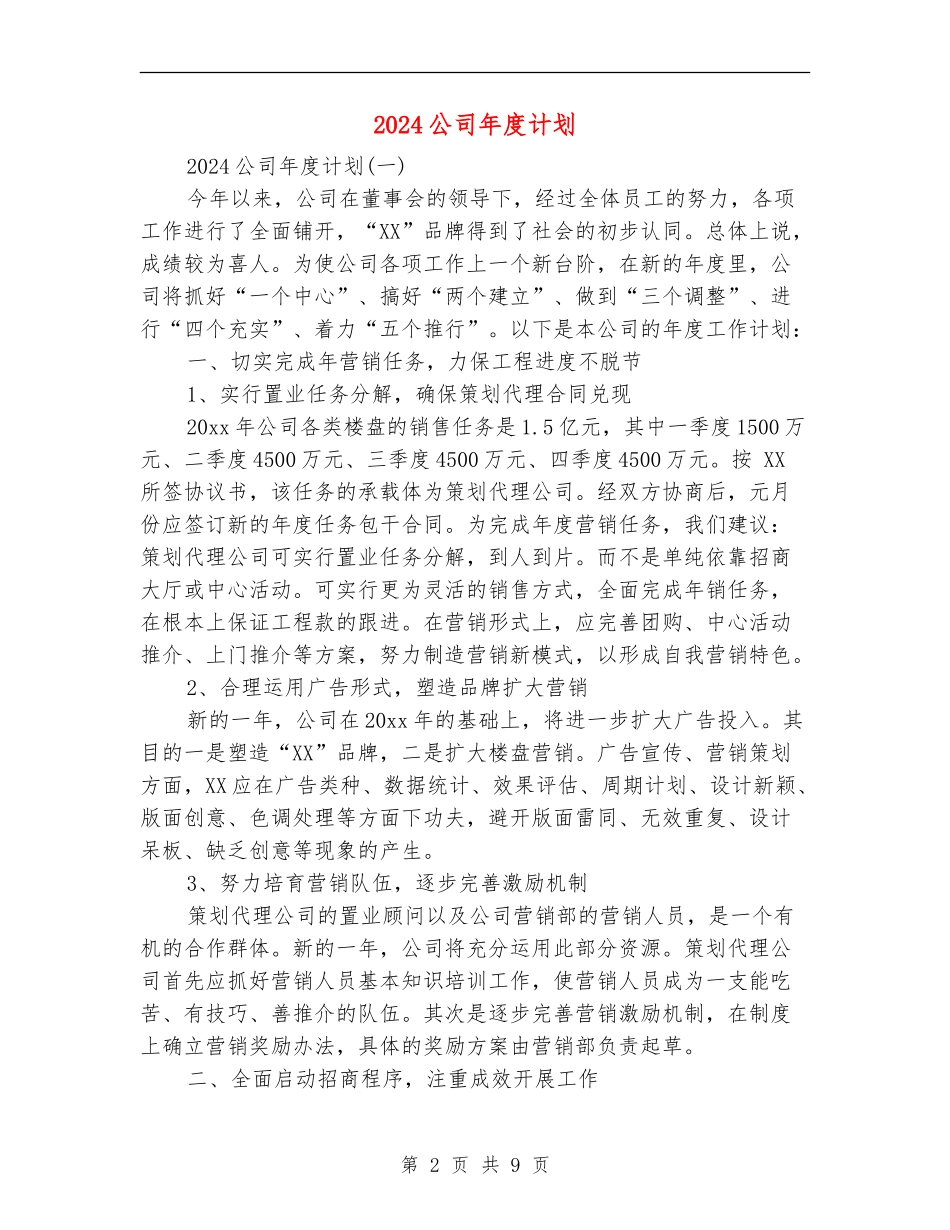 2024公司年度计划_第2页