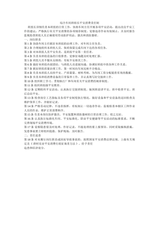 综合车ۥ间班组长安全生产责任制精选 