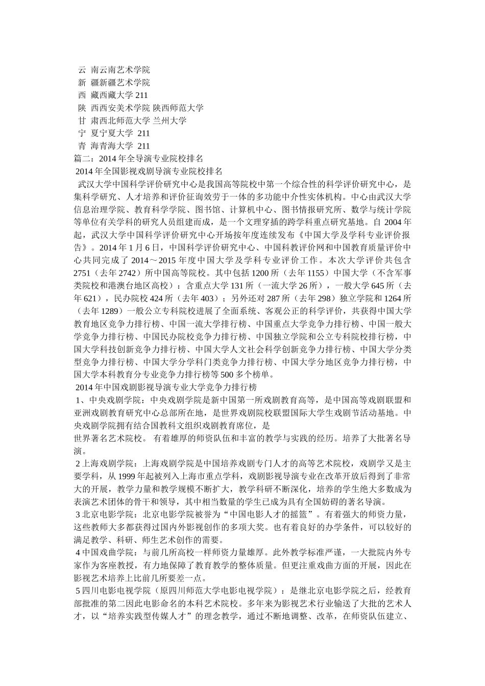 中国戏剧学院排名 _第2页