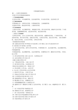 中国戏剧学院排名 