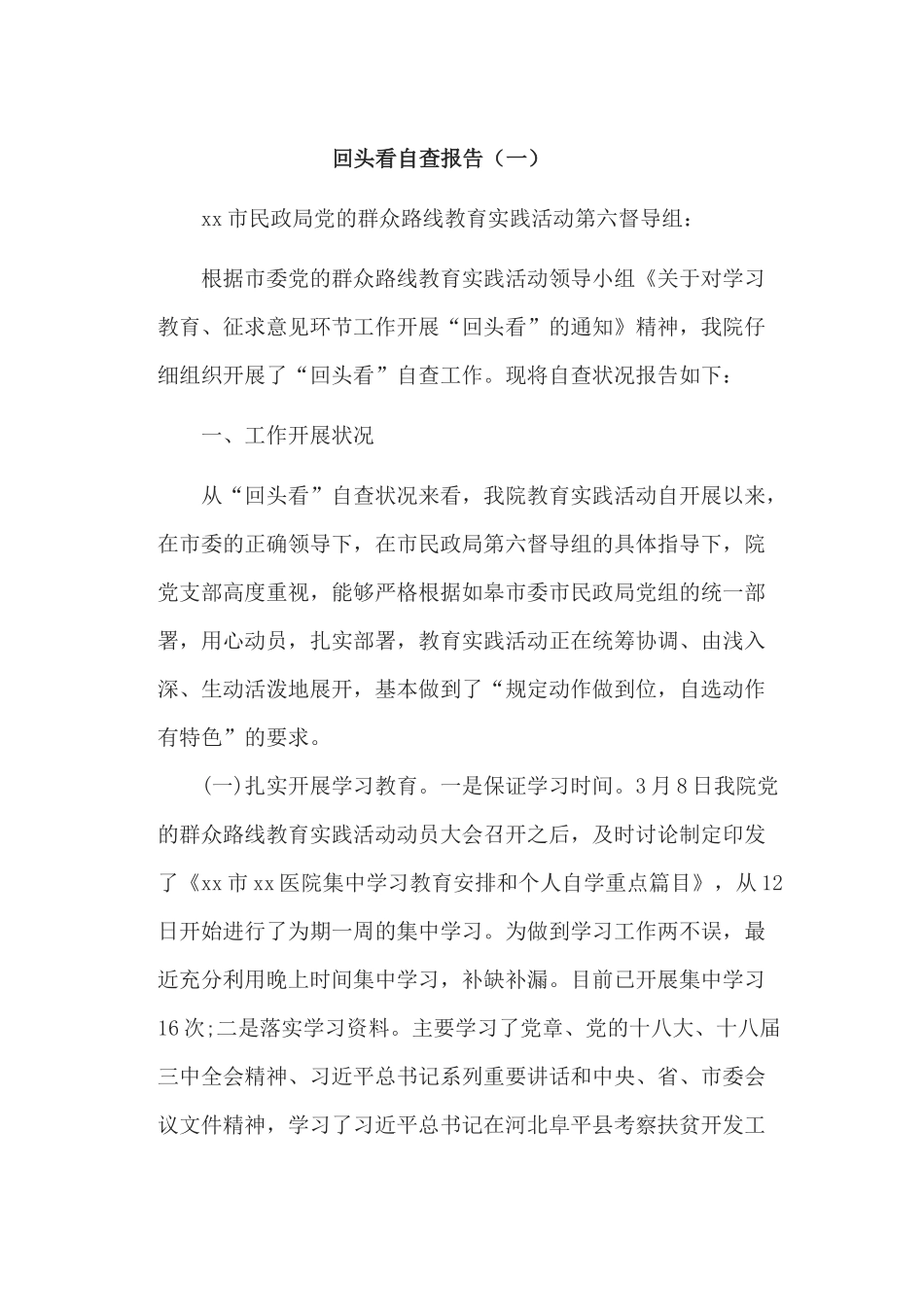 回头看自查报告_第1页