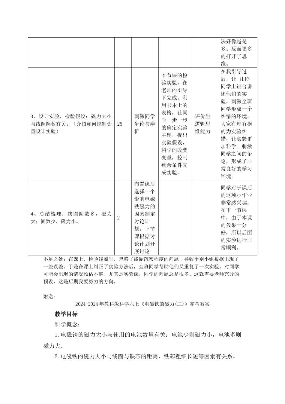 2024-2024年教科版科学六上《电磁铁的磁力》说课设计_第3页