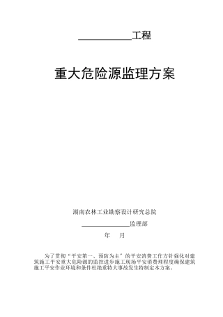 重大危险源监理方案
