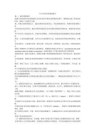 中小企业出国考察报告参考 