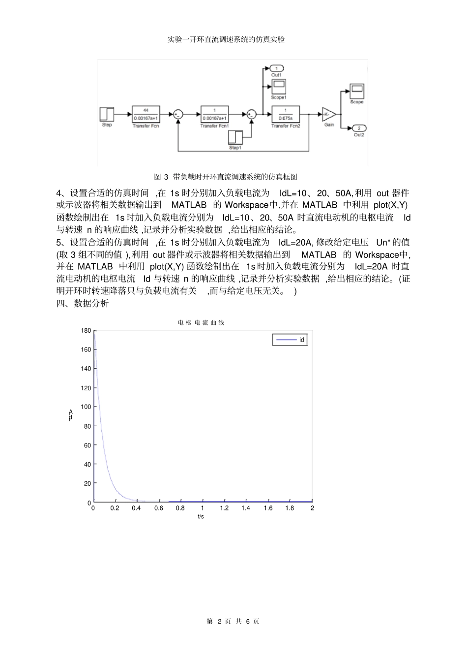 实验一开环直流调速系统的仿真实验_第2页