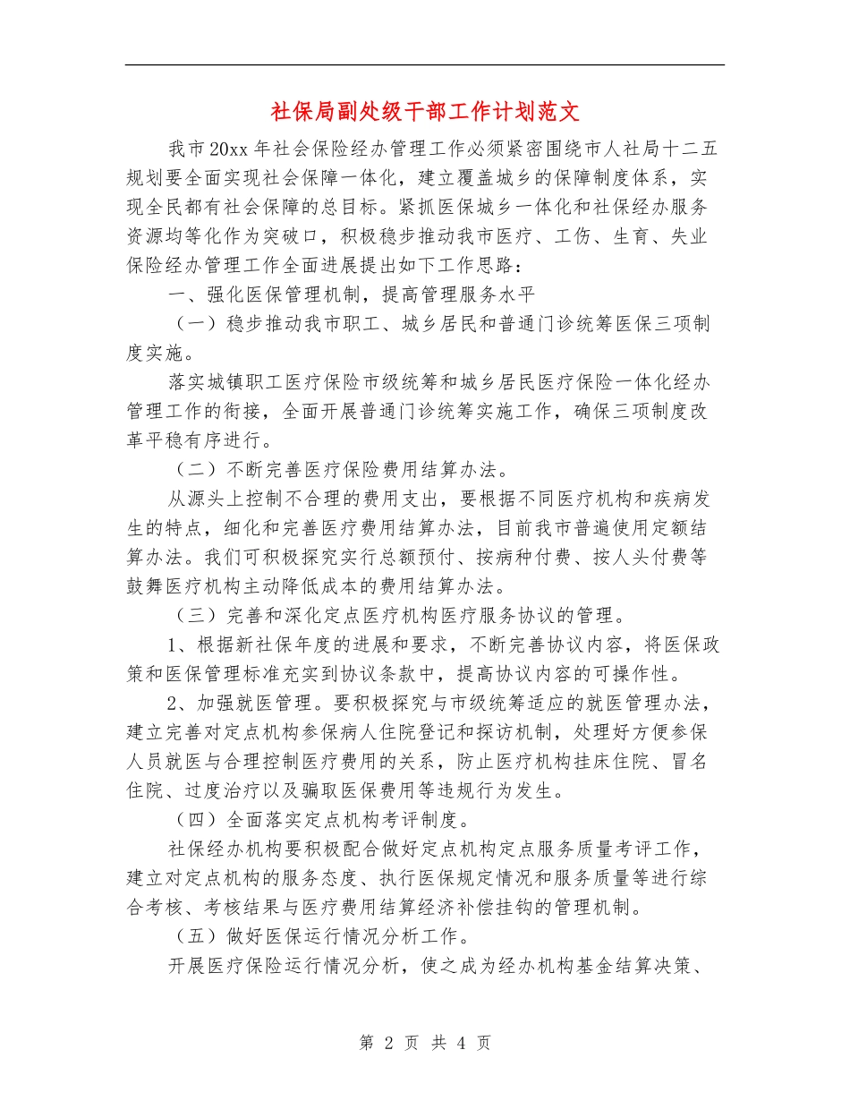 社保局副处级干部工作计划范文_第2页