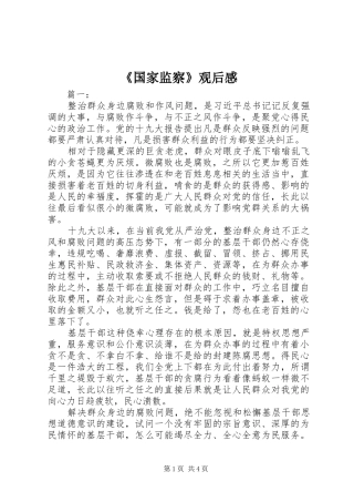 《国家监察》观后感