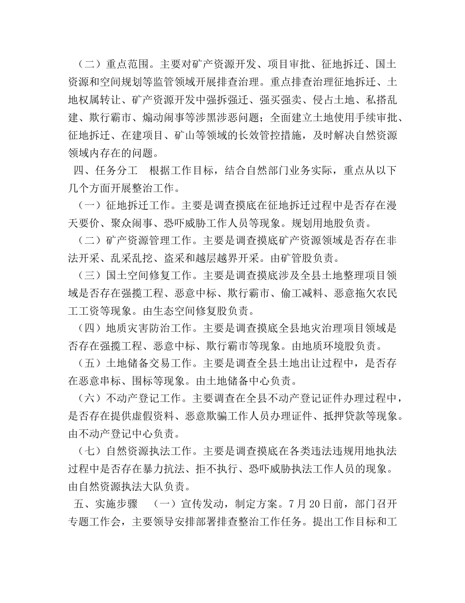 重点领域乱象治理情况 自然局重点行业领域乱象集中排查治理方案 _第2页