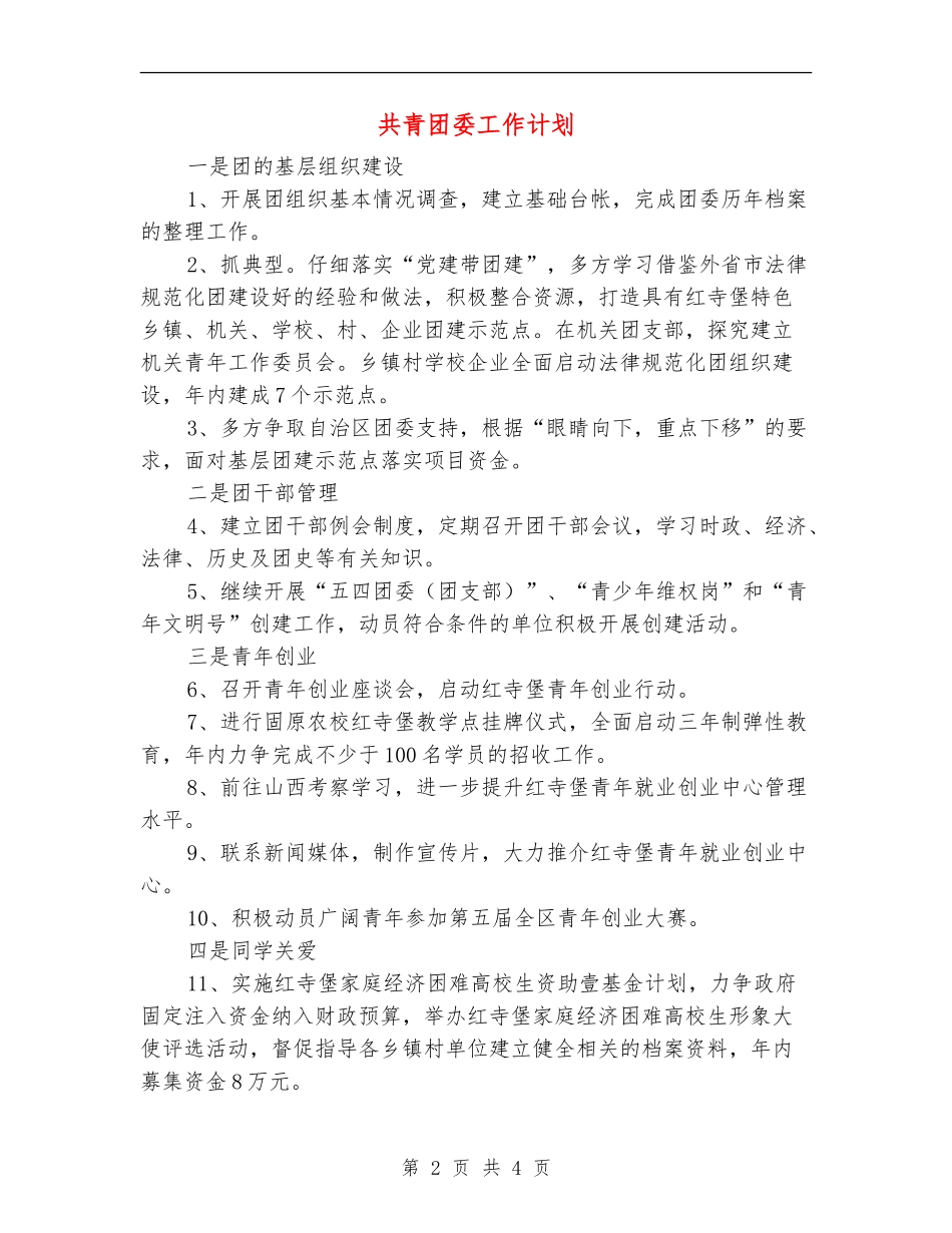 共青团委工作计划_第2页