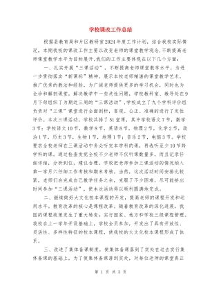 学校课改工作总结