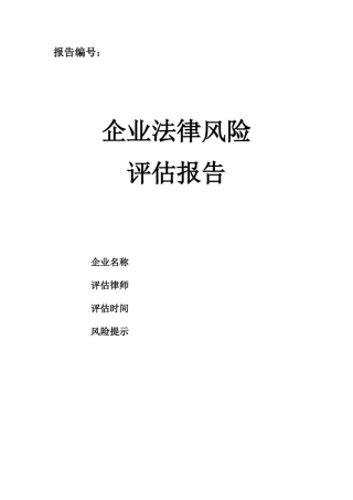企业法律风险评估报告