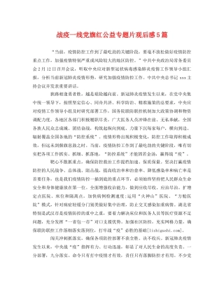 战疫一线党旗红公益专题片观后感5篇 