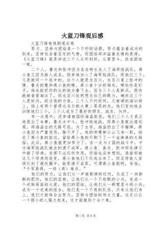 火蓝刀锋观后感