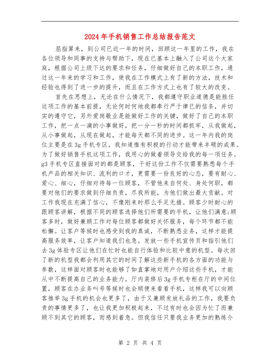 2024年手机销售工作总结报告范文_第2页