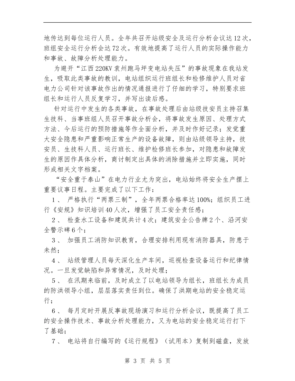 电站申报2024年度“安全生产先进集体”总结材料【最新版】_第3页