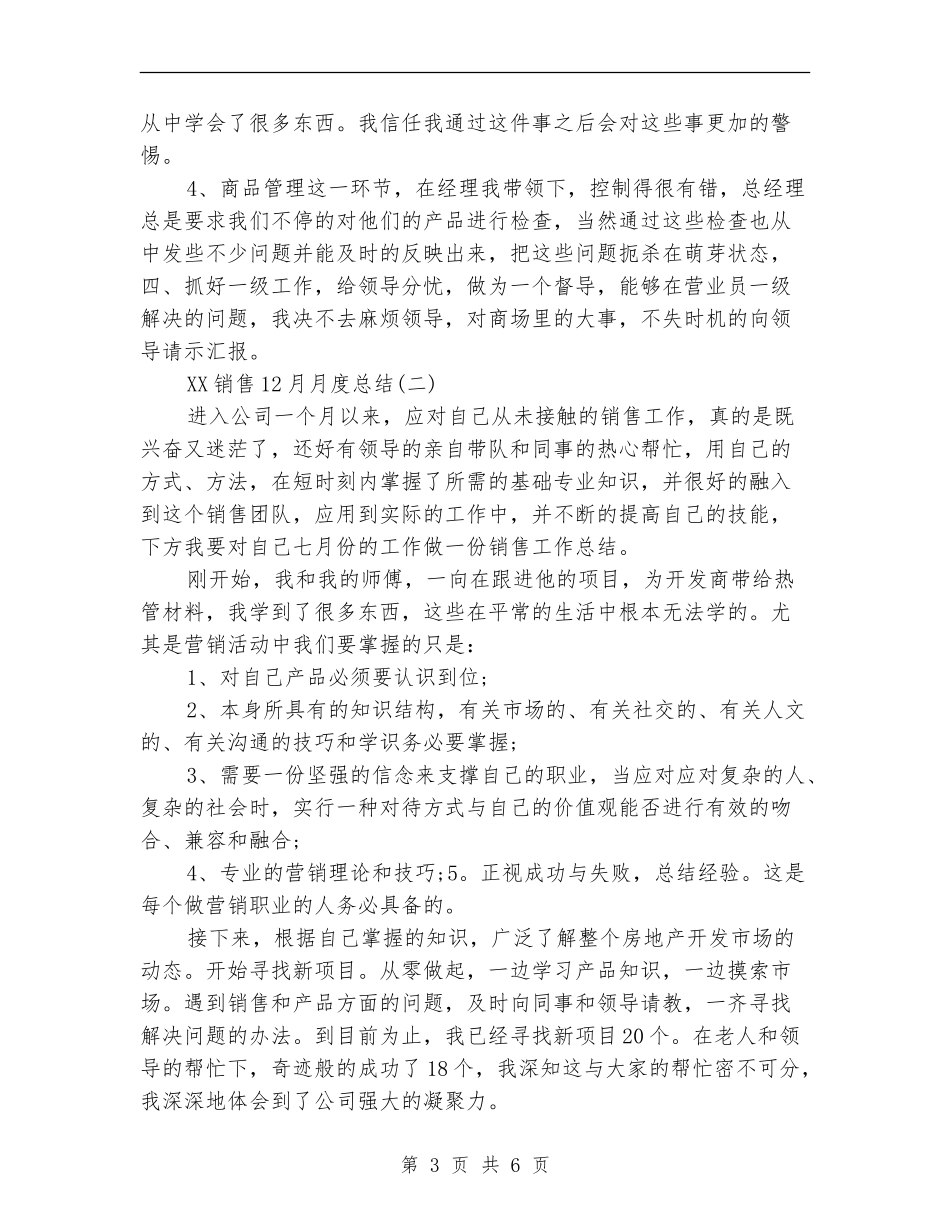 2024销售12月月度总结_第3页