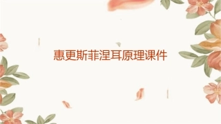 惠更斯菲涅耳原理课件