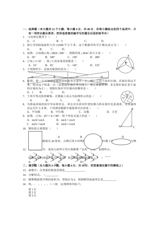 湛江市20九年级数学模拟试题及答案5套10 
