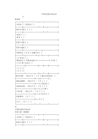 中国民用航空货运单 