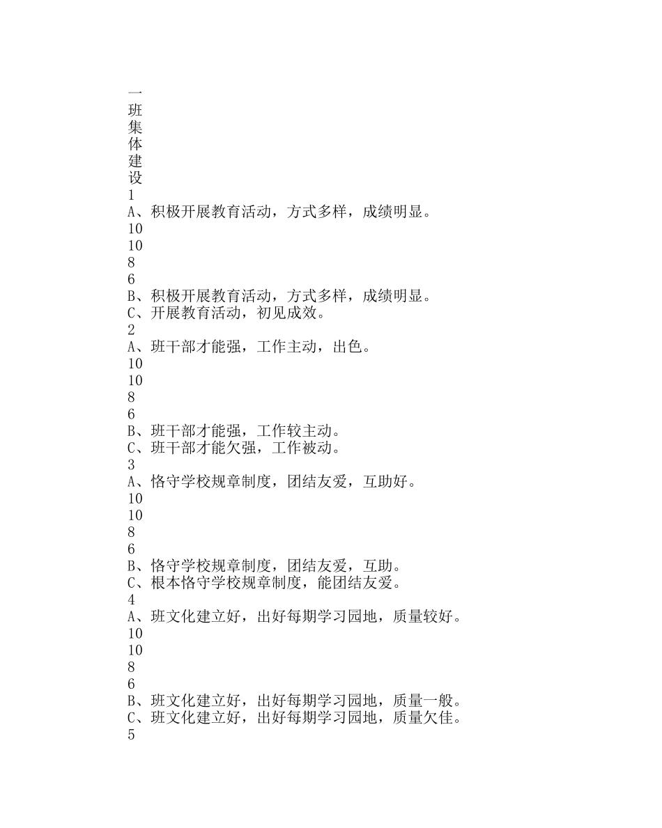 政教处范文小学“文明班”评比方案 _第2页