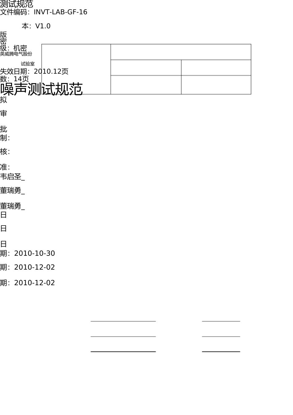 噪声测试规范 _第1页