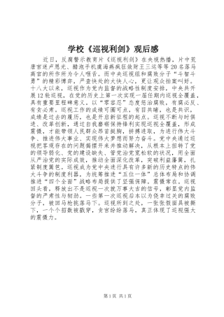 学校《巡视利剑》观后感