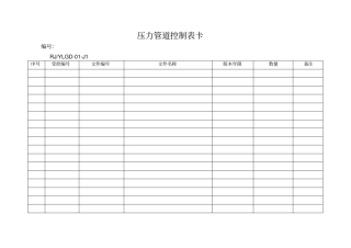 压力管道控制表卡