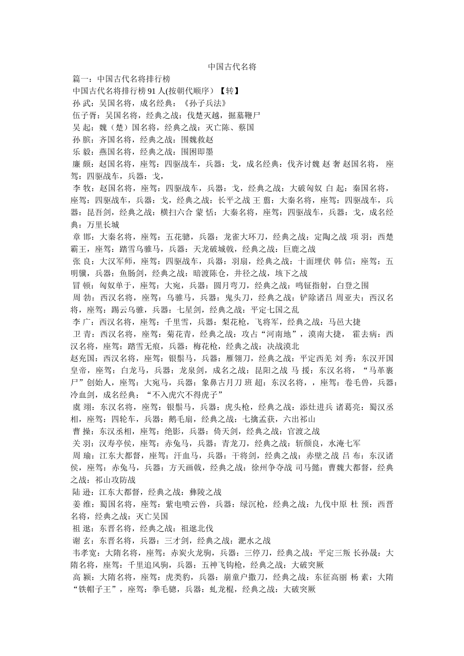 中国古代名将 _第1页