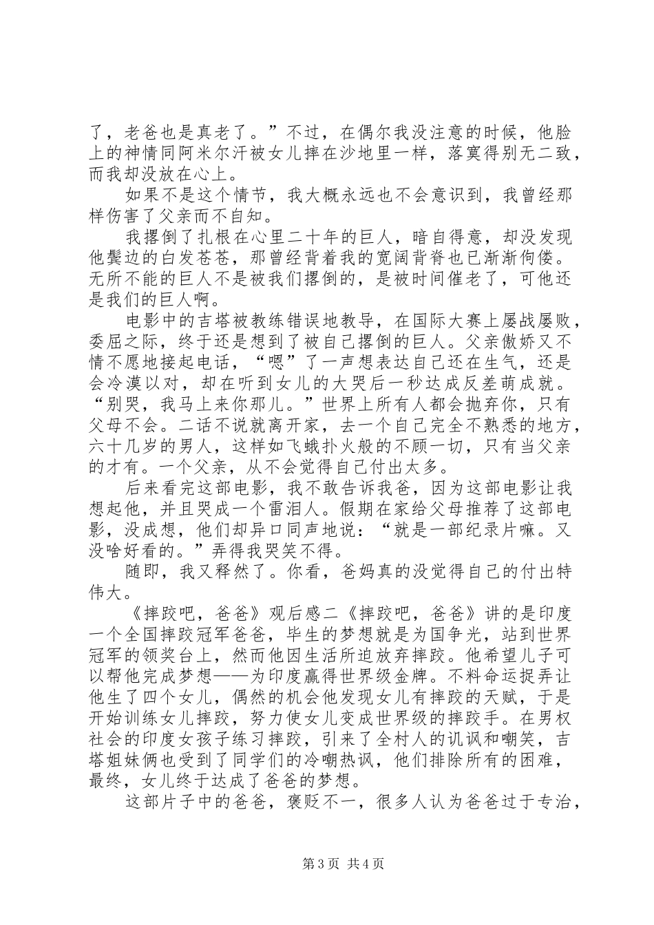 《摔跤吧，爸爸》观后感(一)_第3页