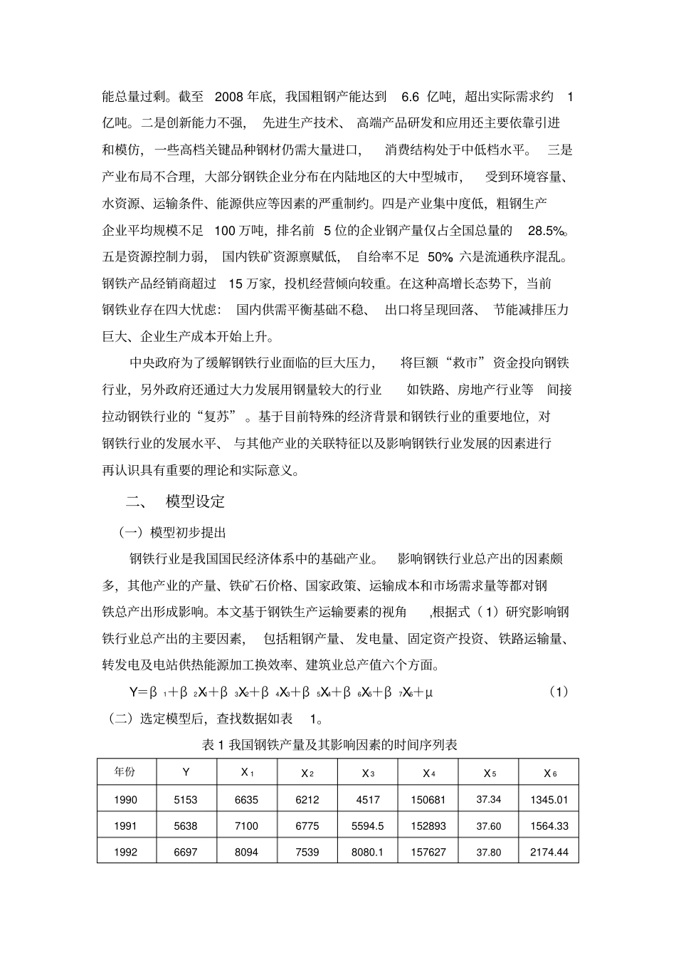 我国钢铁产量影响因素的实证分析_第2页