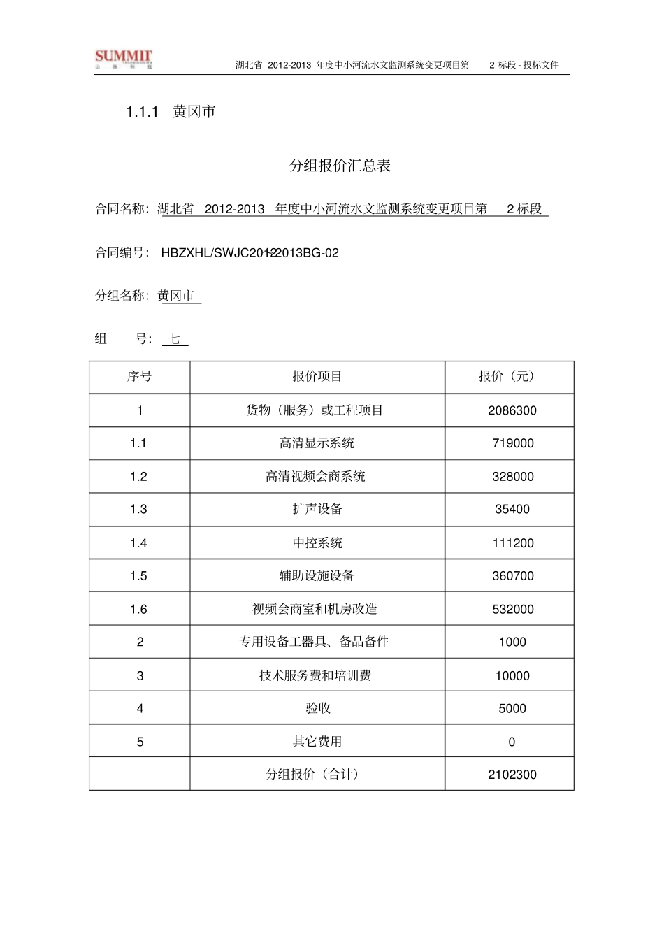 投标文件工程量清单_第1页