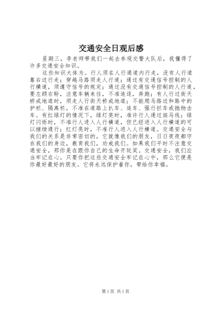 交通安全日观后感