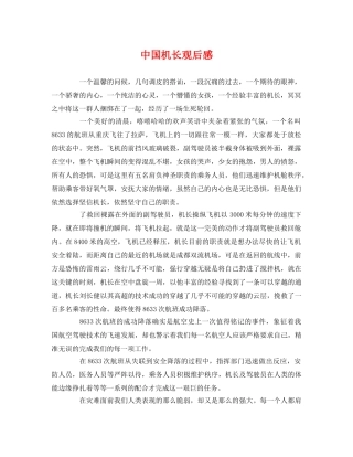 中国机长观后感 