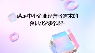 满足中小企业经营者需求的资讯化战略课件