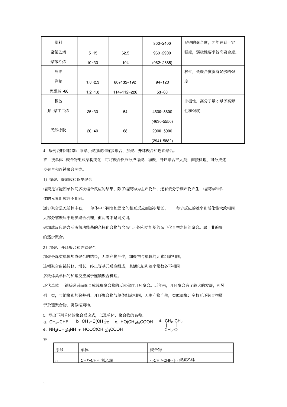 (完整版)高分子化学(第五版)潘祖仁版课后习题与答案_第2页