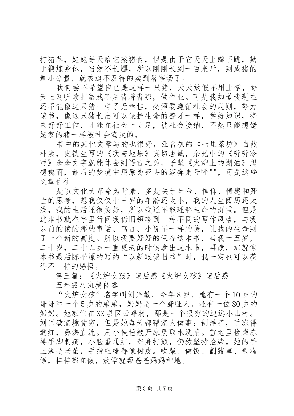 《火炉上的湖泊》读后感_第3页