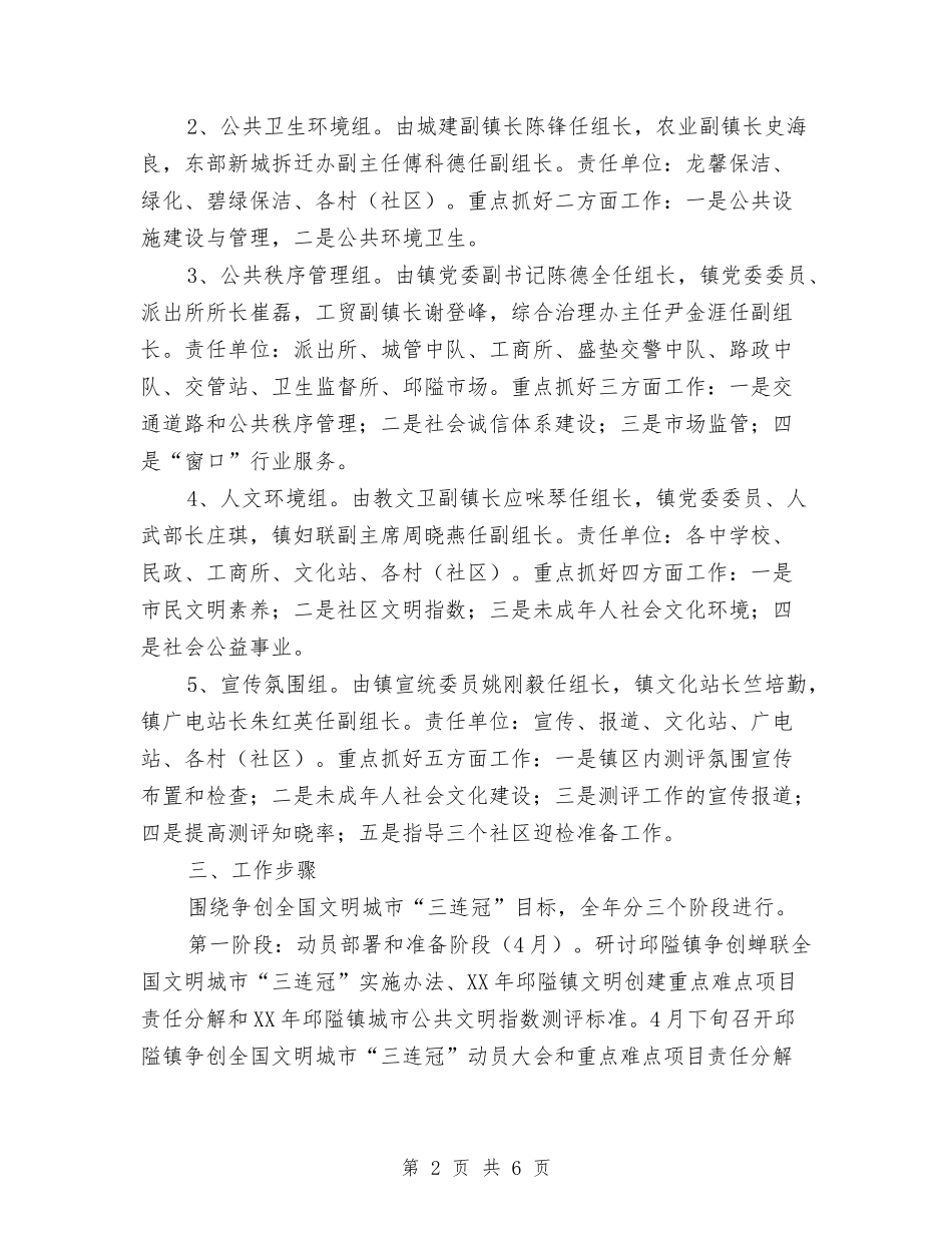 争创文明城市三连冠行动方案_第2页