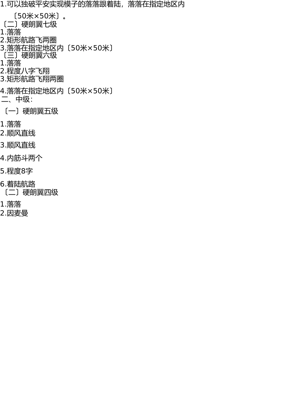 中国航空运动协会《遥控航空模型飞行员技术等级标准(试行)》 _第3页