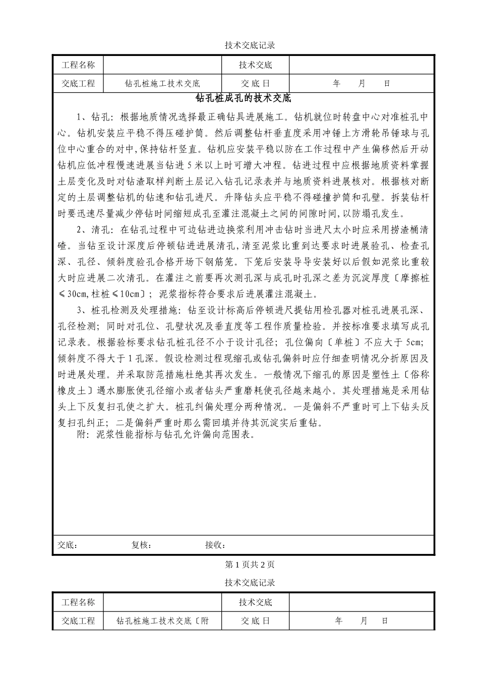 钻孔桩成孔的技术交底_第1页