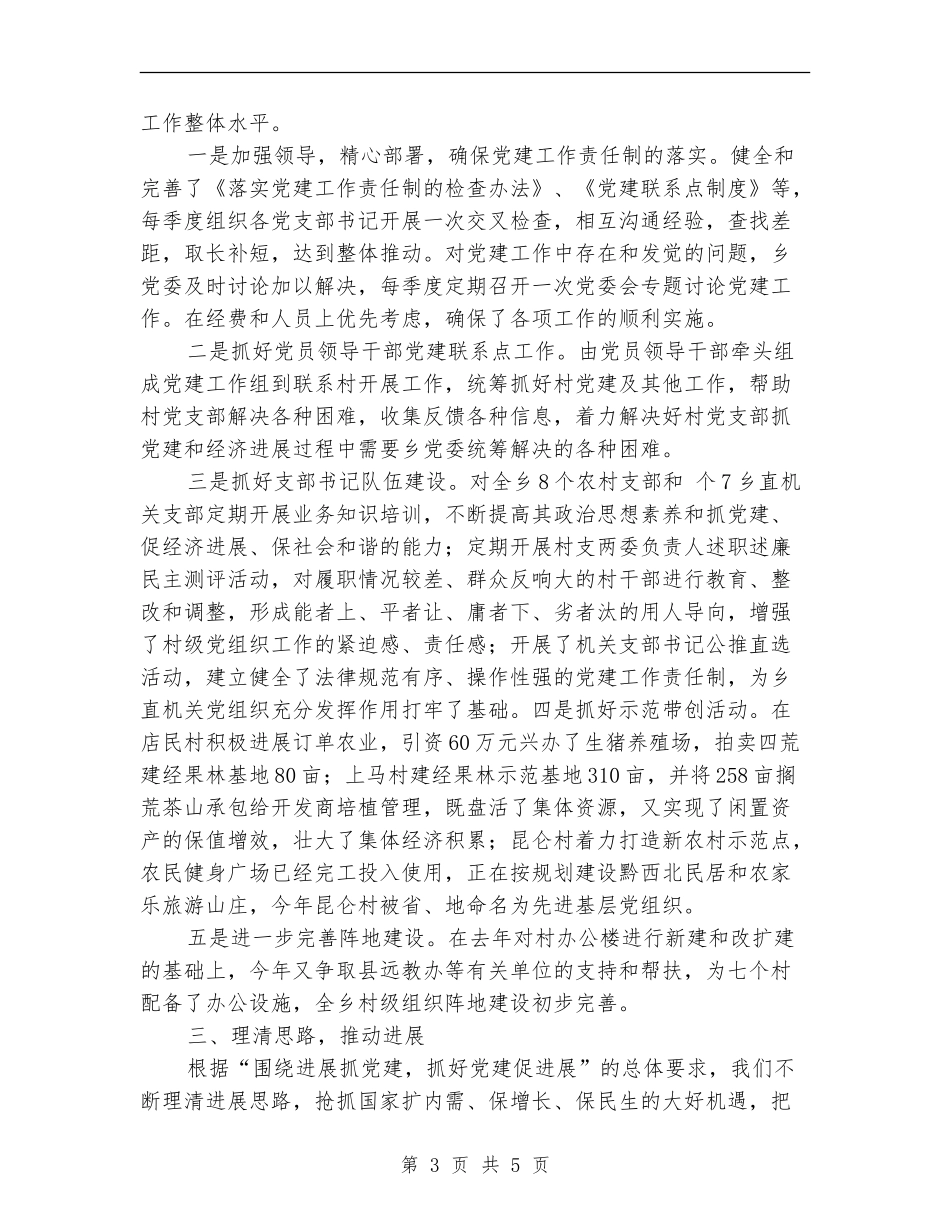 乡镇党委书记年度工作总结_第3页