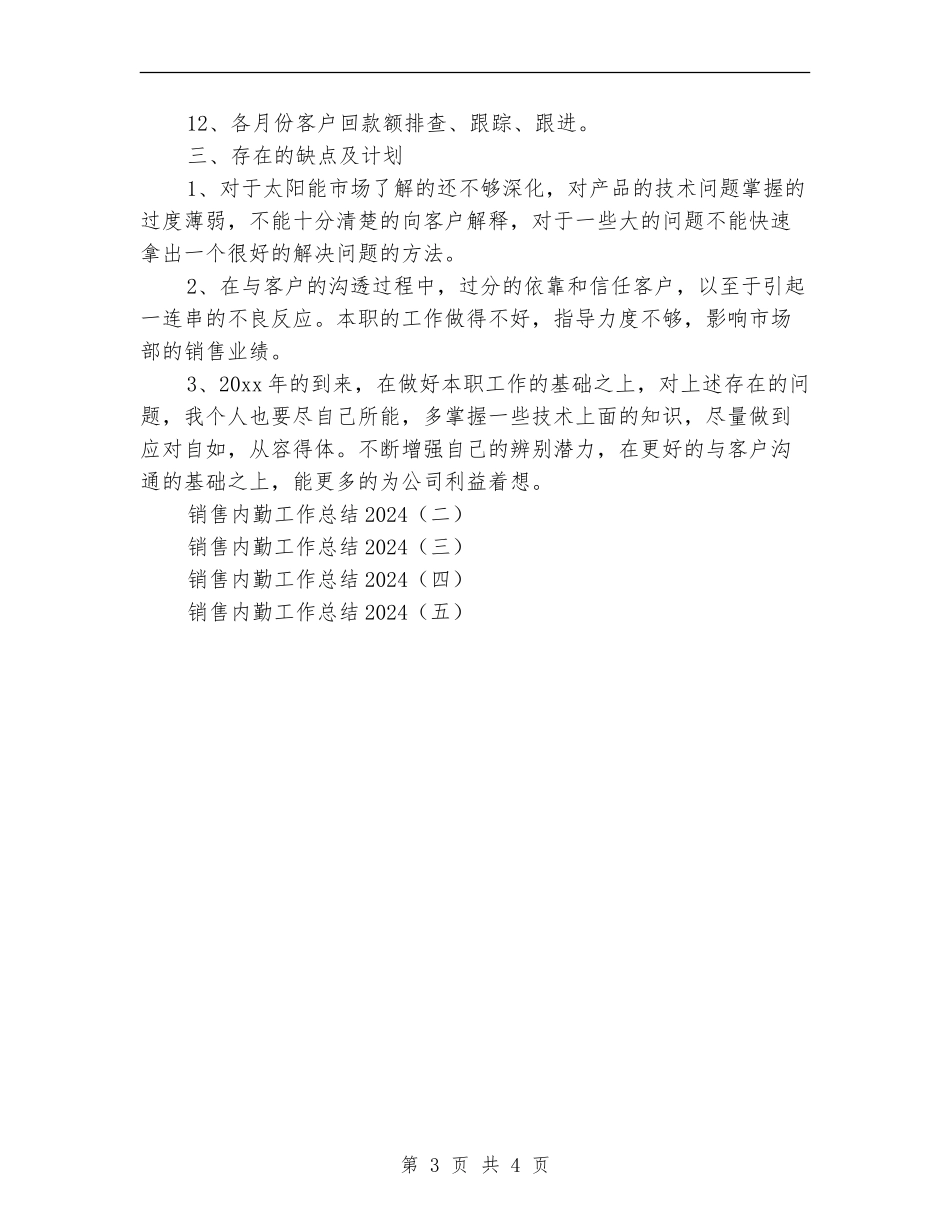 销售内勤工作总结2024_第3页