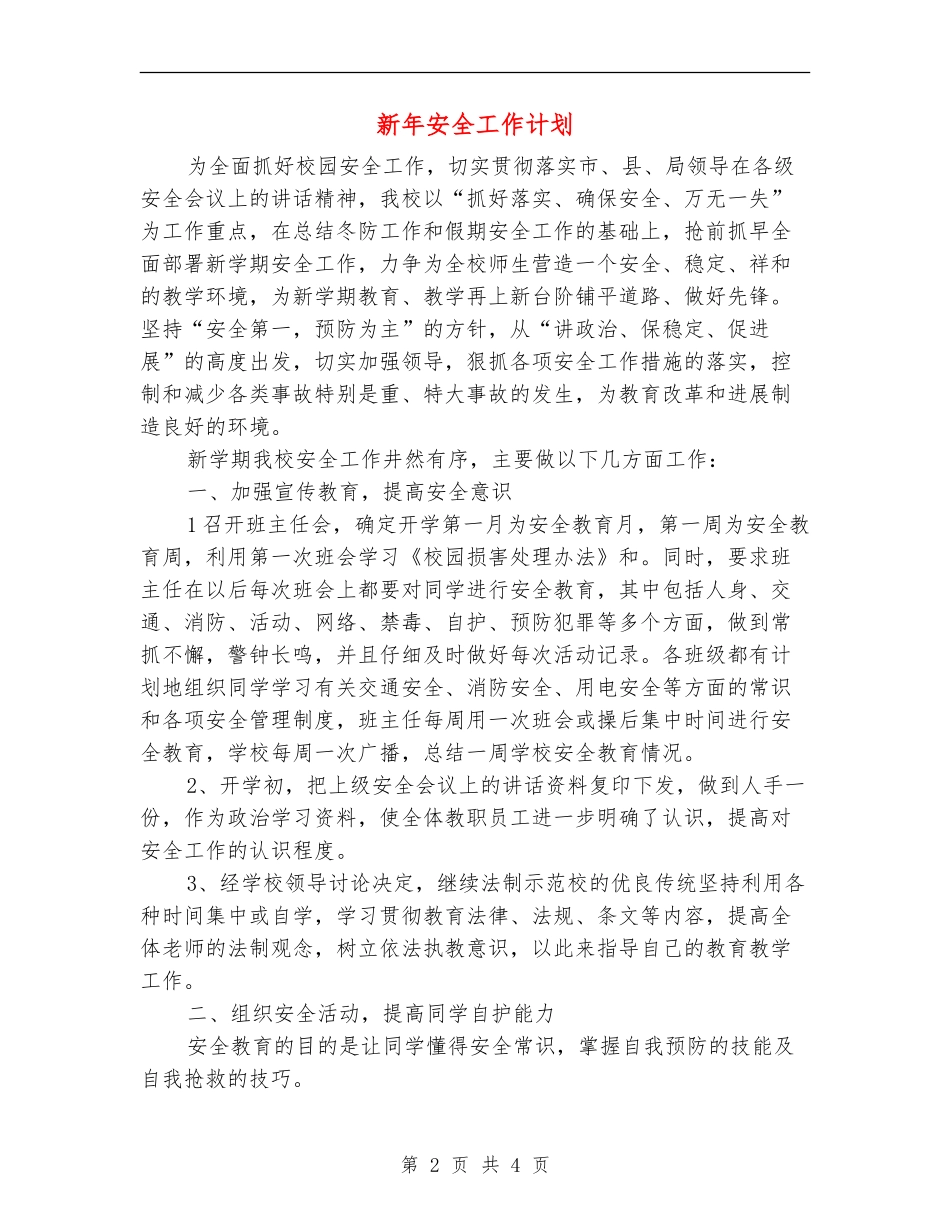 新年安全工作计划_第2页